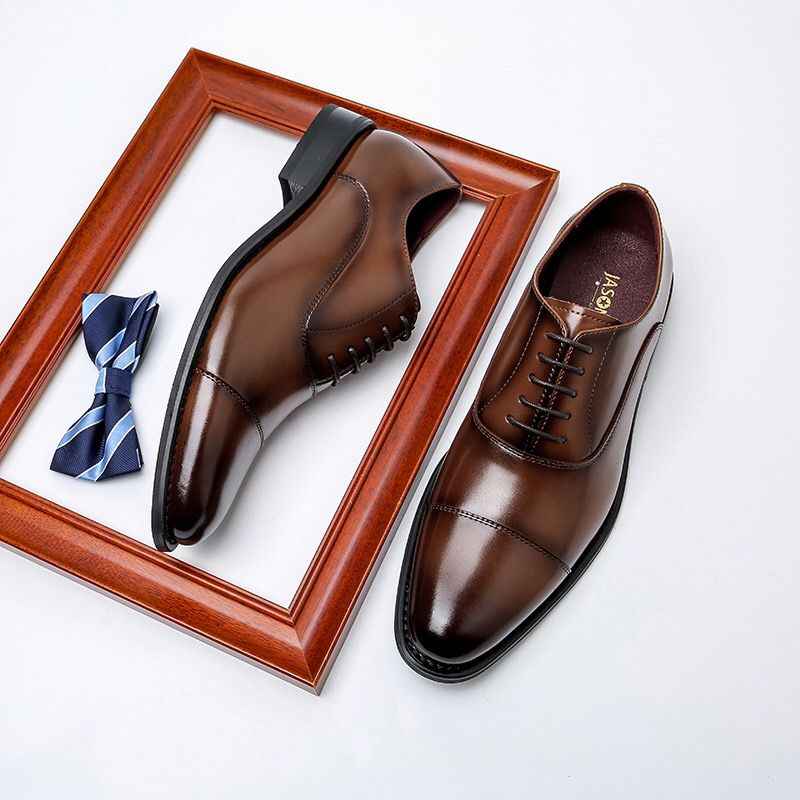 Saville Dual-Tone Dress Shoes β Classic Black & Rich Brown