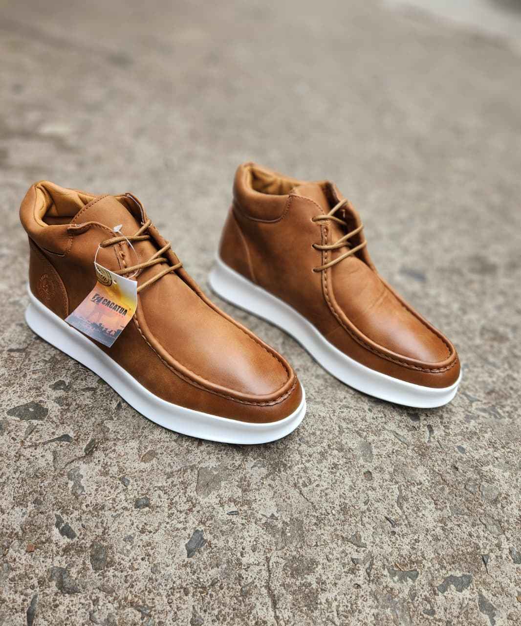 LUXURY Apex High-Top Leather Sneakers