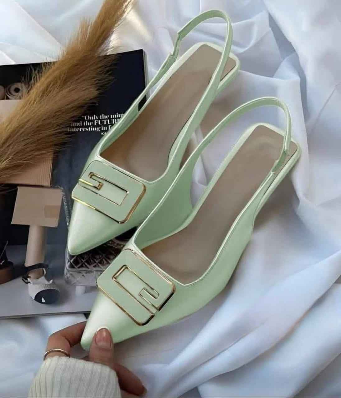 GoldenAura Slingback Heels