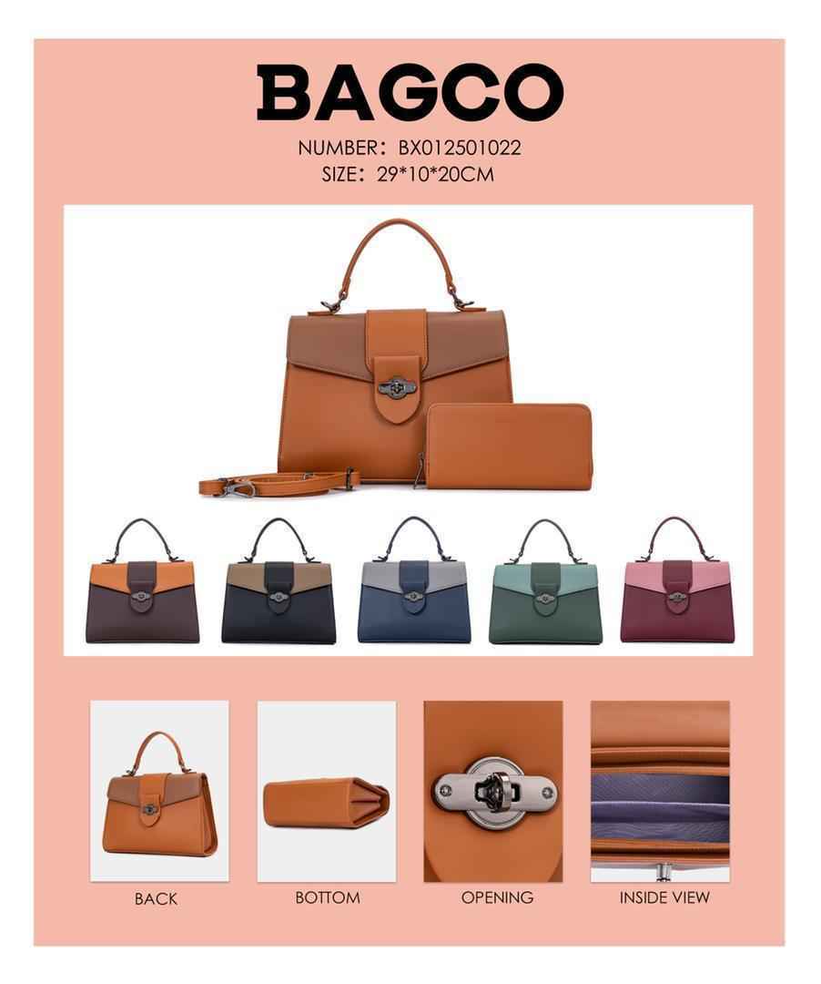 BAGCO BX0125 Handbag & Wallet Set – Women's Structured Tote with Multi-Color Options & Functional Compartments