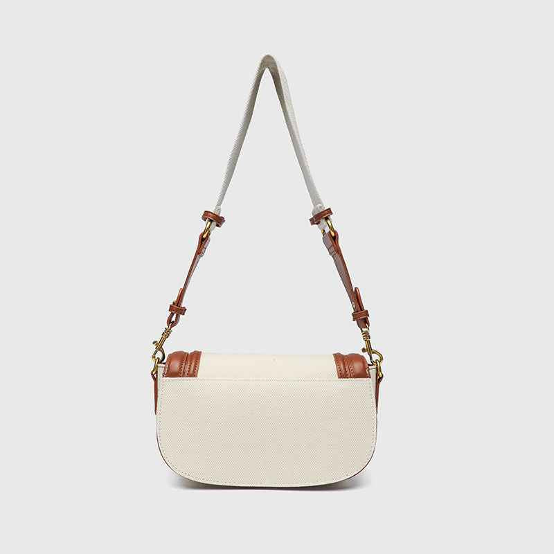 Savannah Luxe Canvas Crossbody – Cream & Chestnut