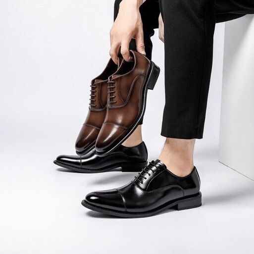 Saville Dual-Tone Dress Shoes – Classic Black & Rich Brown