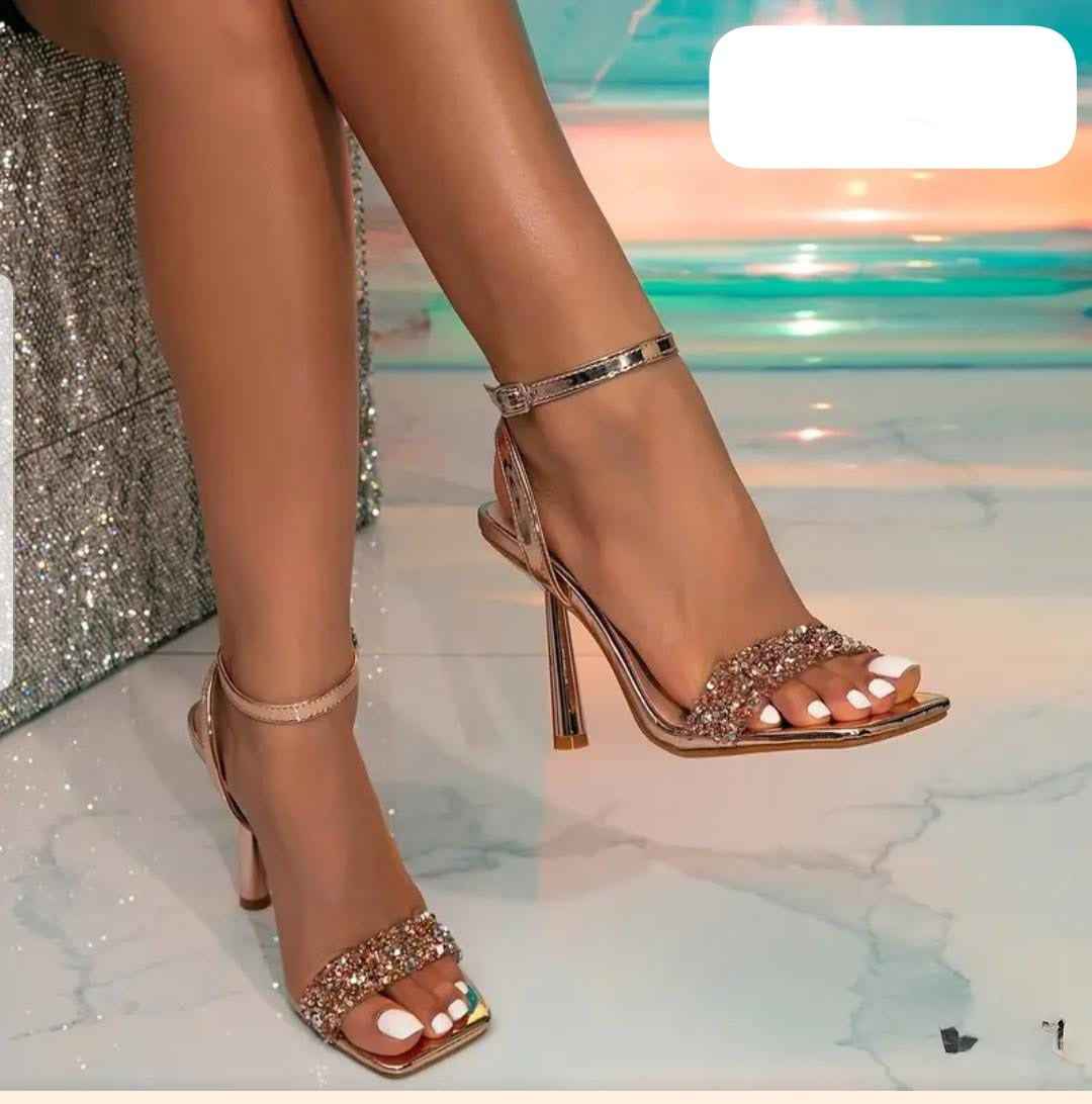 Celestia Rhinestone Stiletto Sandals
