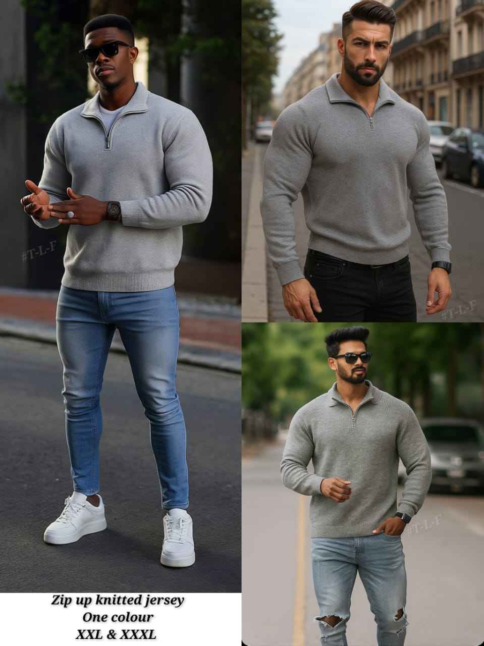 Men's Zip Up Knitted Jersey