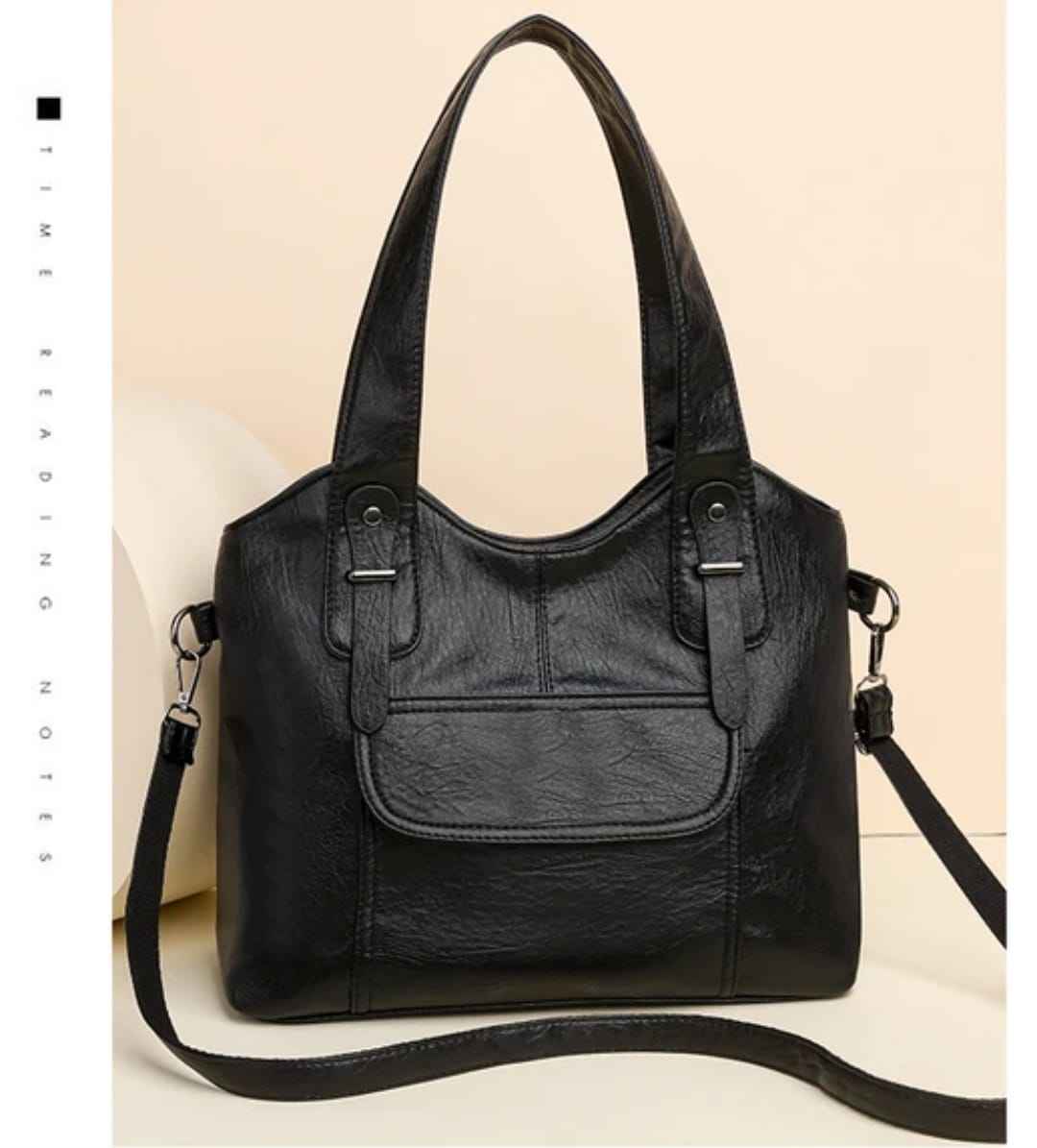 Urban Luxe Buckled Leather Handbag