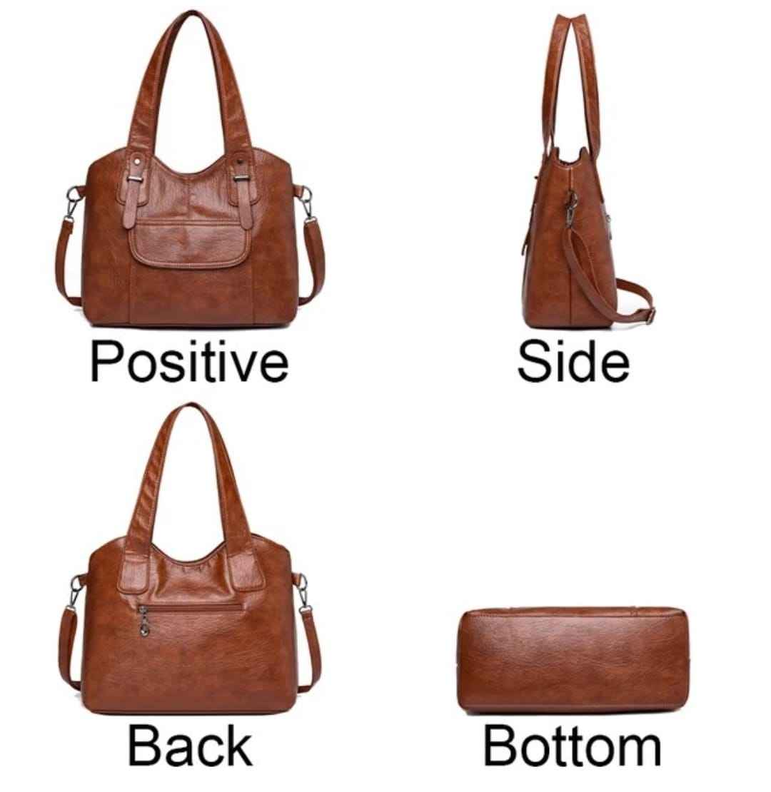 Urban Luxe Buckled Leather Handbag