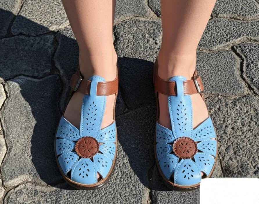 Perforated Floral Sandals