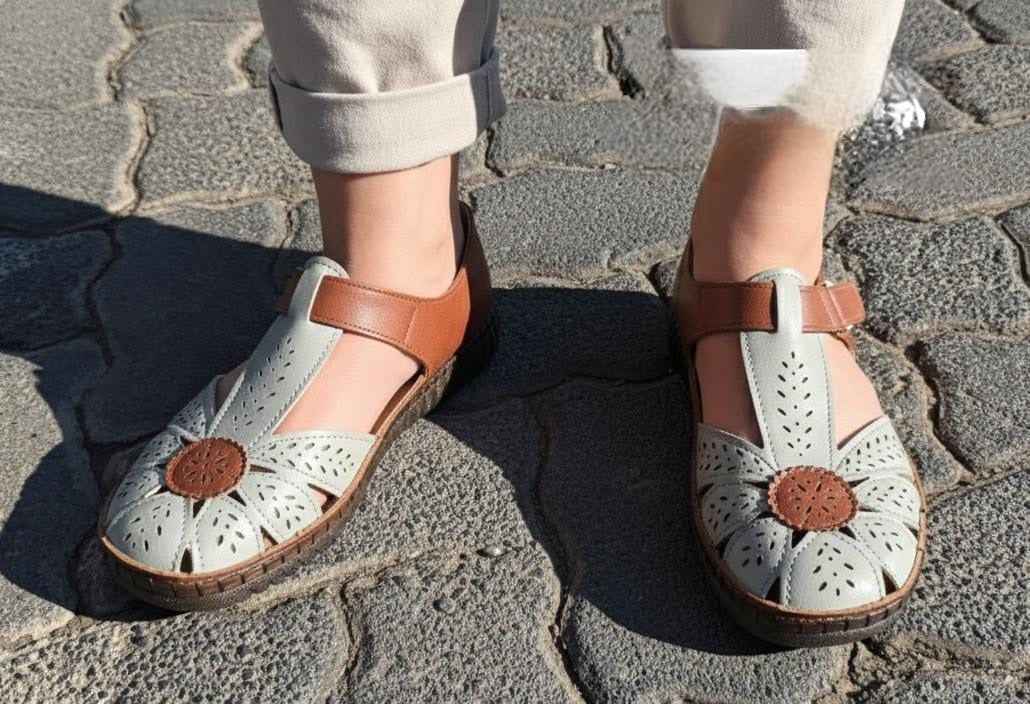 Perforated Floral Sandals