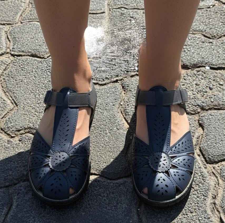 Perforated Floral Sandals