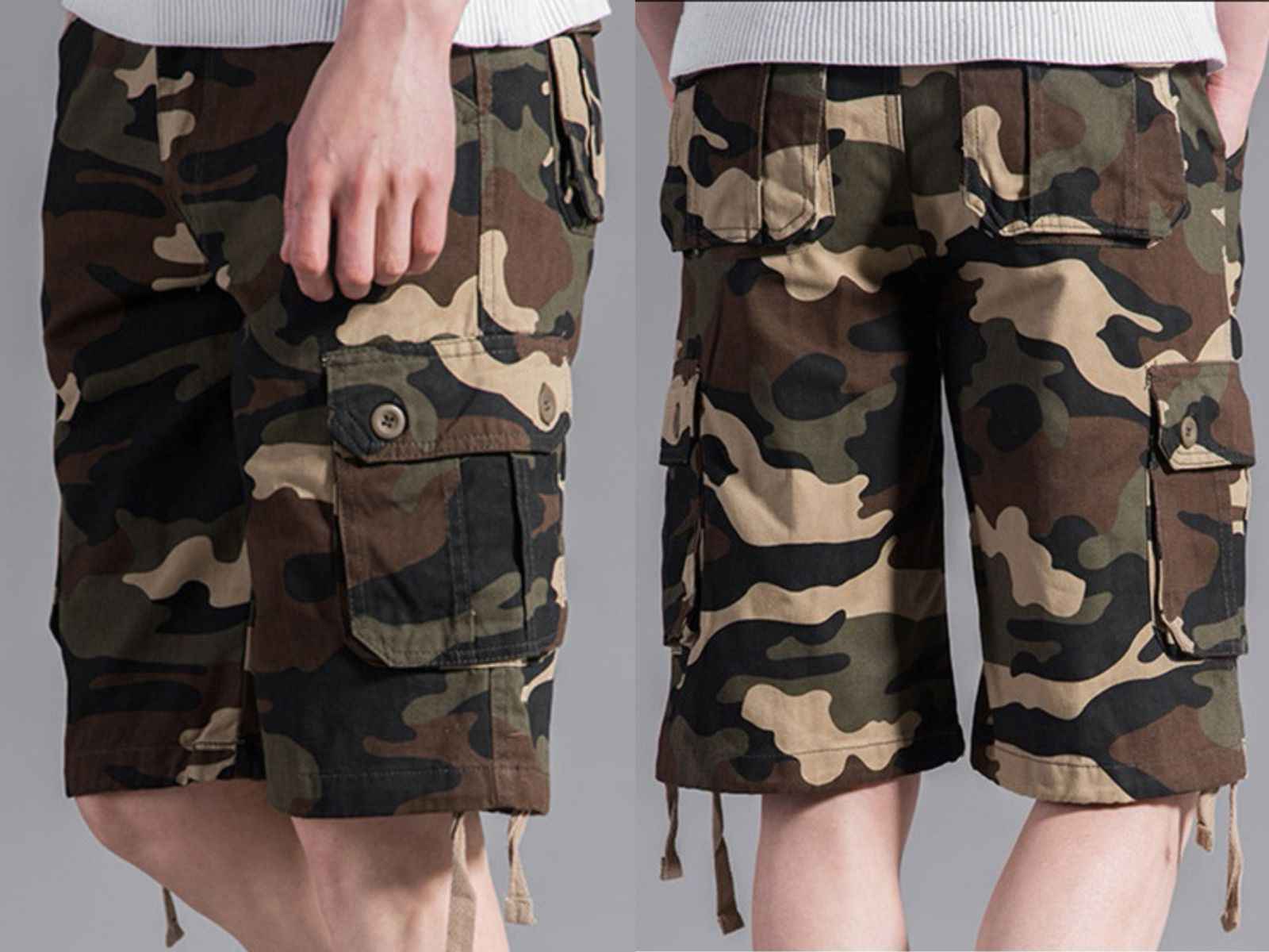 Men’s Tactical Camouflage Cargo Shorts – Multi-Pocket Utility Fit