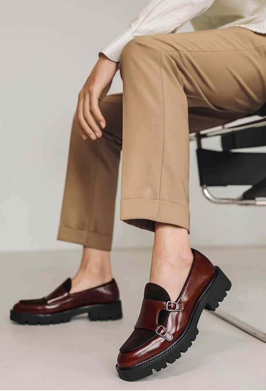 Bordeaux Monk Strap Loafers –