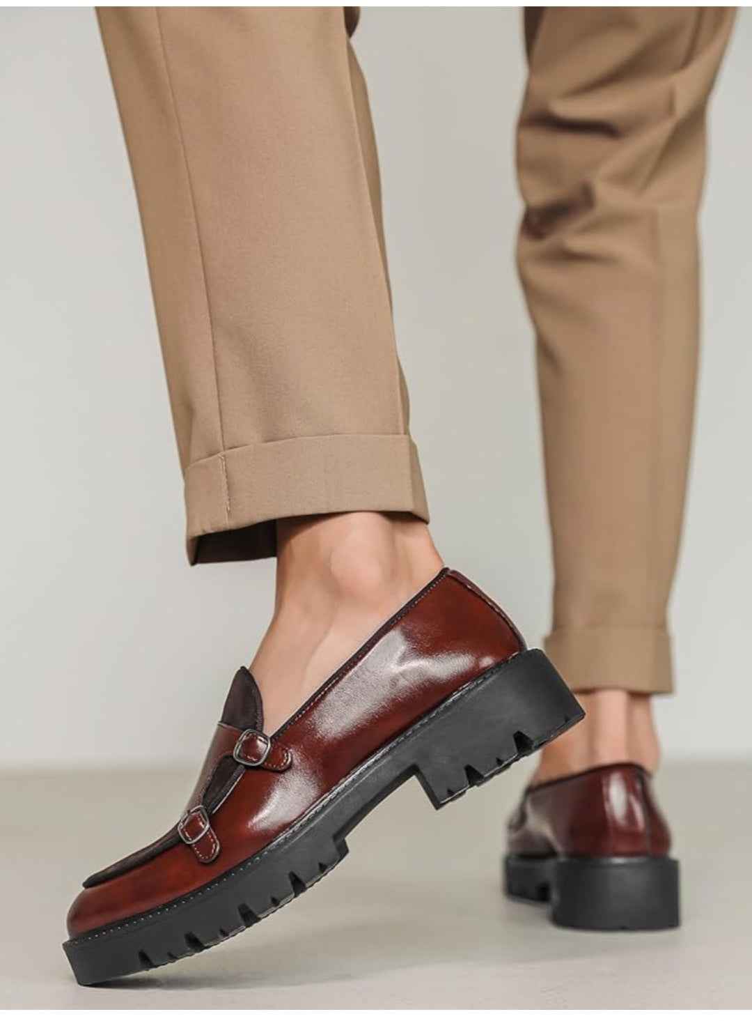 Bordeaux Monk Strap Loafers –