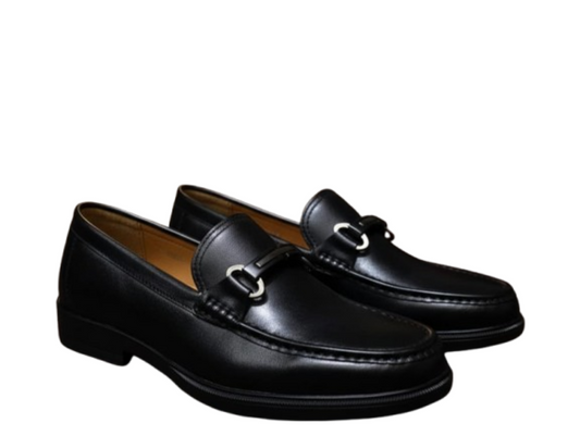 Men's Classic Leather Loafers with Buckle Detail - Litlavish Boutique