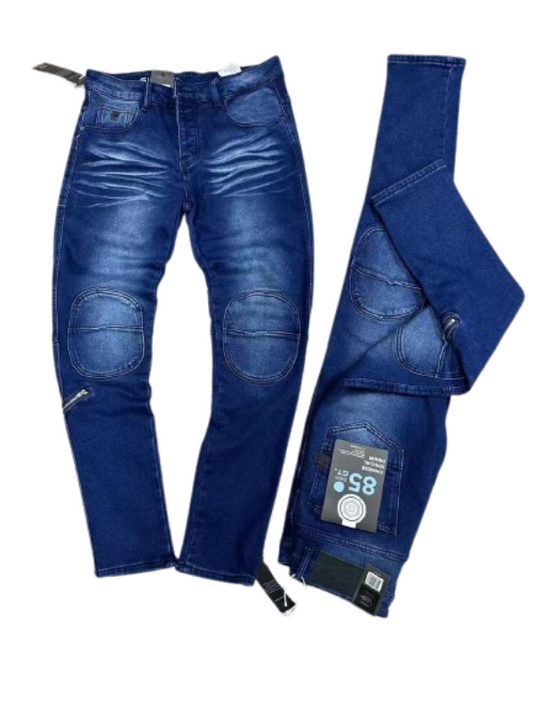 Tactical Denim Jeans – Men's Reinforced Streetwear with Zipper & Strap - Litlavish Boutique