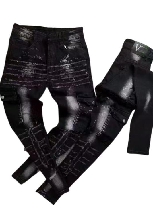 Splatter-Streak Denim - Litlavish Boutique