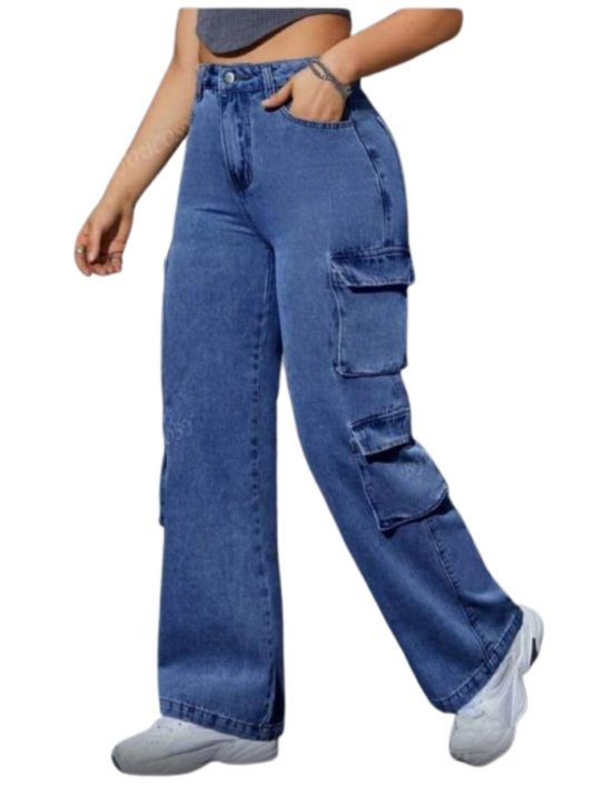 Women's High-Waist Wide-Leg Denim with Streetwear Edge - Litlavish Boutique