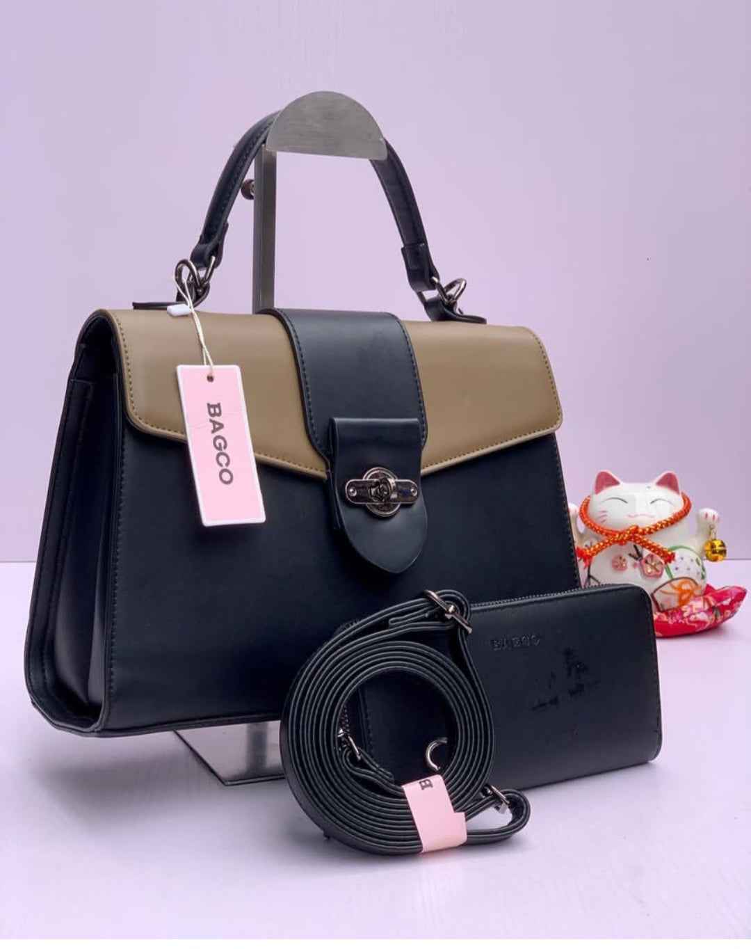 BAGCO BX0125 Handbag & Wallet Set – Women's Structured Tote with Multi-Color Options & Functional Compartments