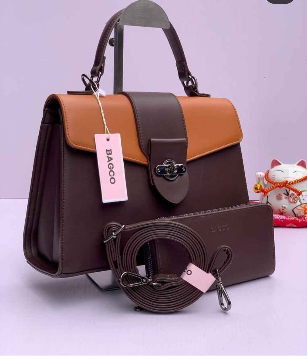 BAGCO BX0125 Handbag & Wallet Set – Women's Structured Tote with Multi-Color Options & Functional Compartments