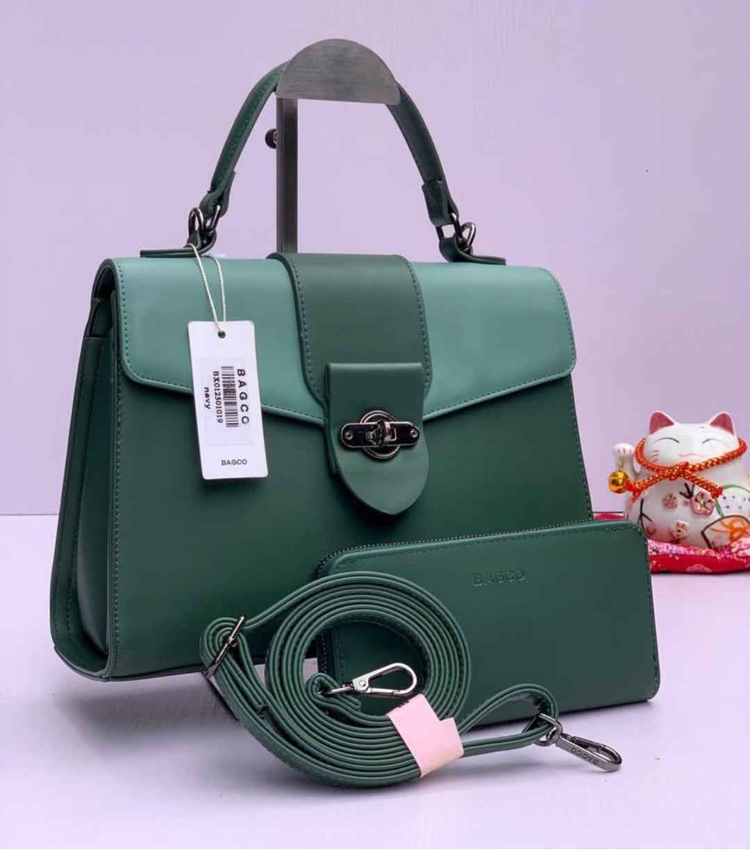 BAGCO BX0125 Handbag & Wallet Set – Women's Structured Tote with Multi-Color Options & Functional Compartments