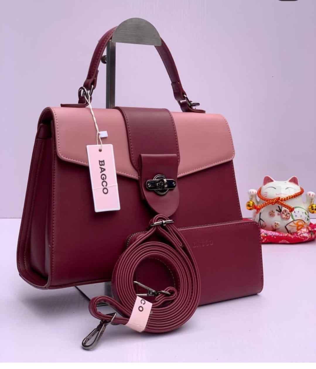 BAGCO BX0125 Handbag & Wallet Set – Women's Structured Tote with Multi-Color Options & Functional Compartments