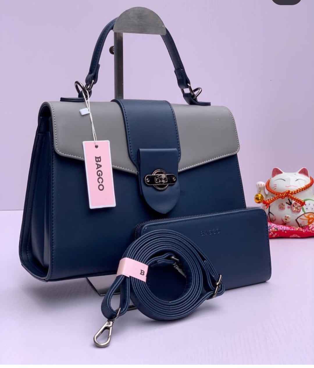 BAGCO BX0125 Handbag & Wallet Set – Women's Structured Tote with Multi-Color Options & Functional Compartments