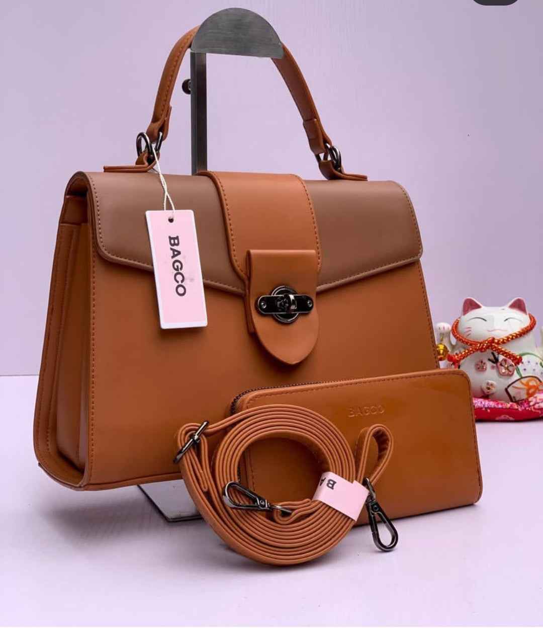 BAGCO BX0125 Handbag & Wallet Set – Women's Structured Tote with Multi-Color Options & Functional Compartments