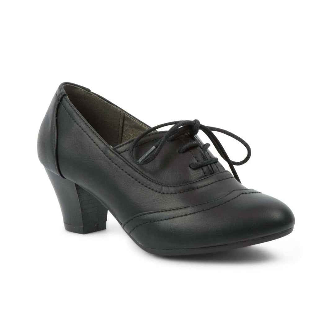 Lavish Oxford Elegance – Women’s Lace-Up Block Heel Shoe