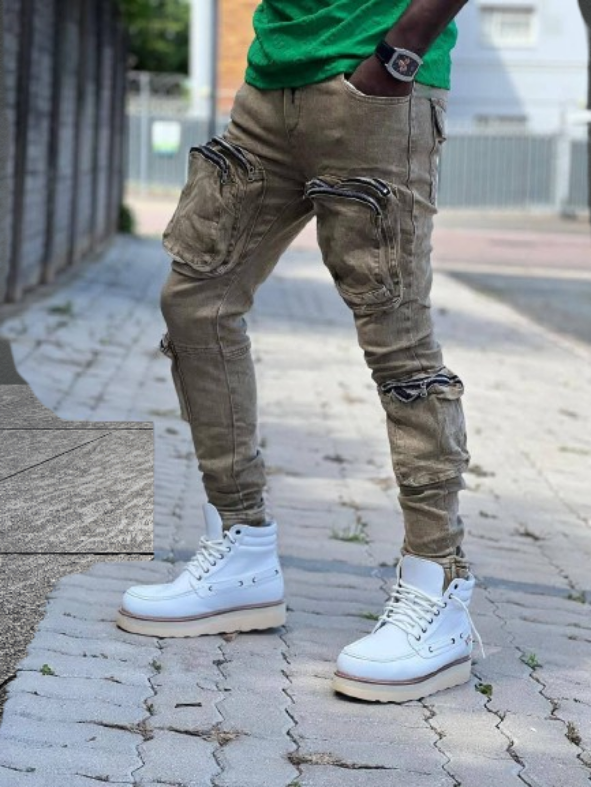 Distressed Cargo Denim For Men