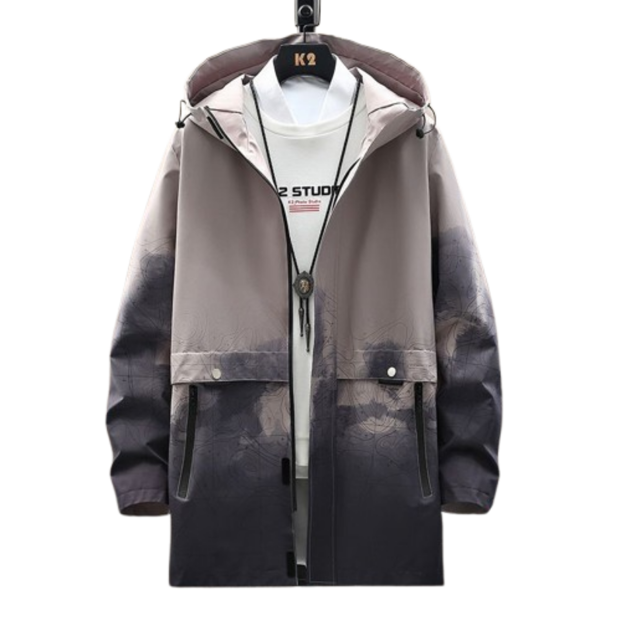 Vihana Men's Gradient Ink Wash WindbreakerJacket