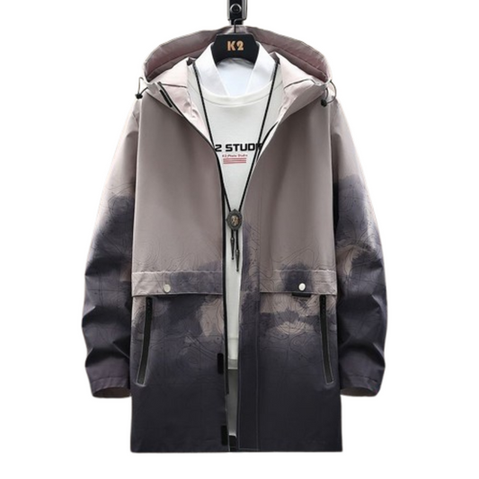 Vihana Men's Gradient Ink Wash WindbreakerJacket