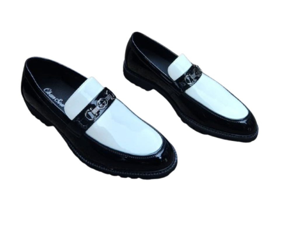 Milano Two-Tone Dress Loafers – Black & White - Litlavish Boutique