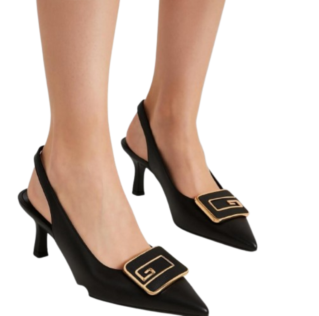 GoldenAura Slingback Heels - Litlavish Boutique