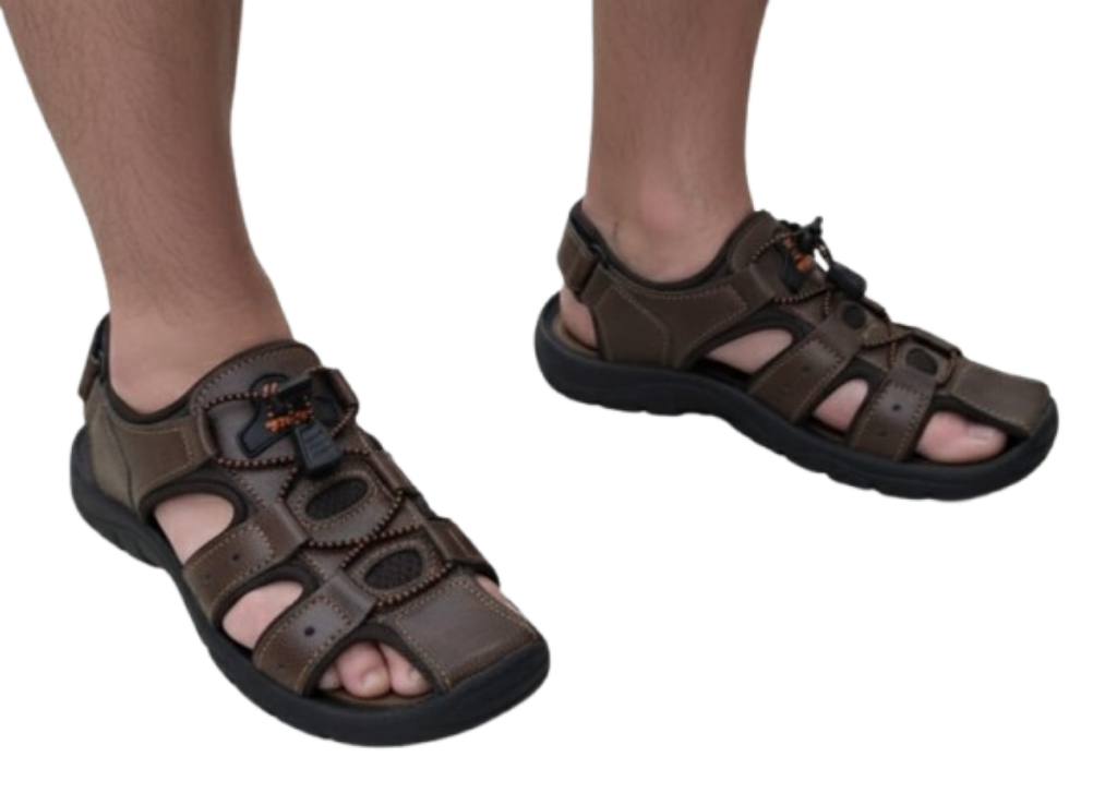 Men’s Closed-Toe Leather Sandals - Litlavish Boutique