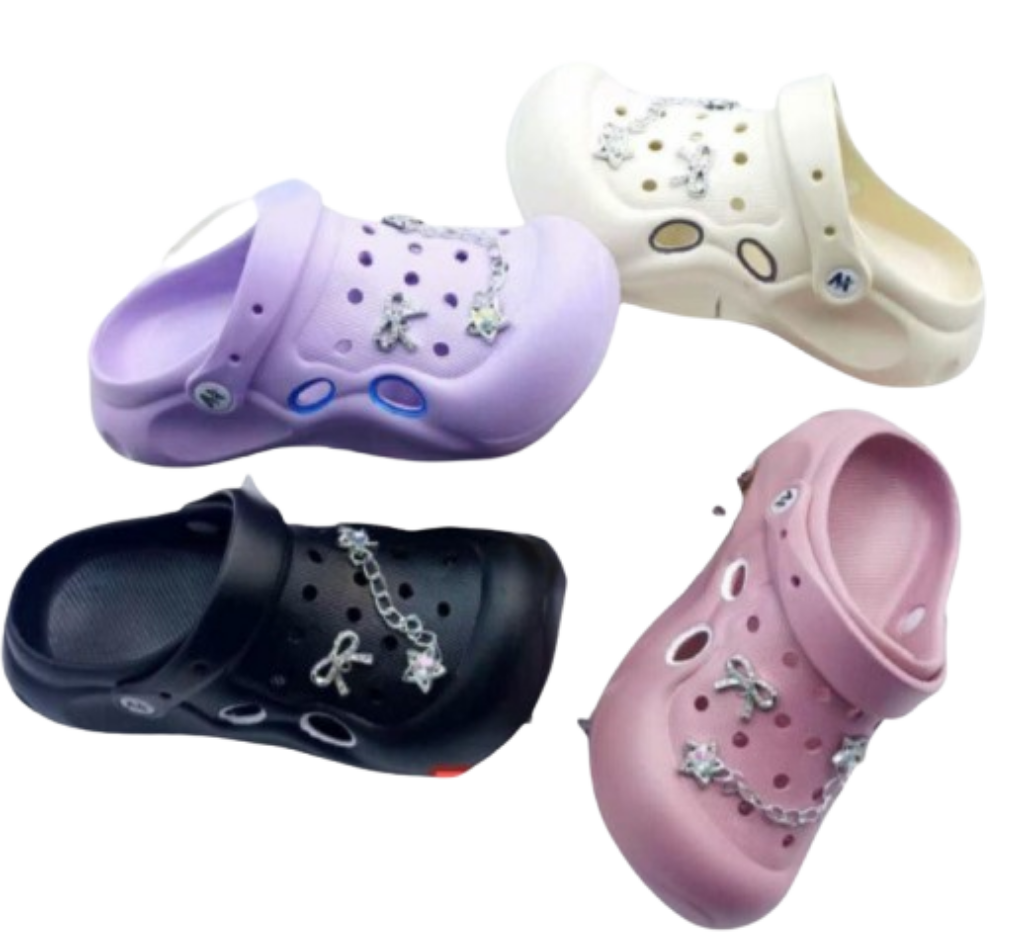 Charm Clogs – Ladies' Colorful Slides with Decorative Flair