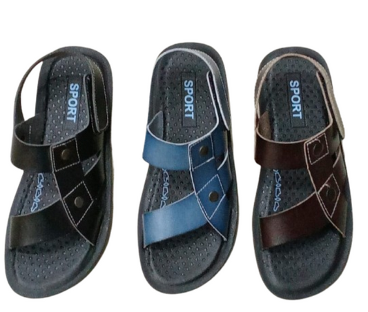 SportFlex Sandals – Men's Cushioned Cross-Strap Slip-Ons with Back Support - Litlavish Boutique